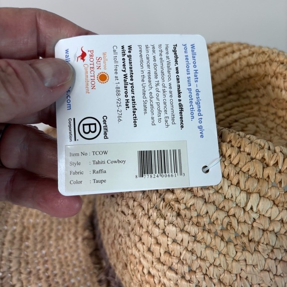 Wallaroo Hat Company Women Tahiti Cowboy Sun Hat Raffia,Modern Cowboy,Australia